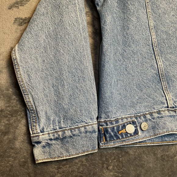 Old Navy Classic Jean Jacket Womens Large Blue Cotton Relaxed Fit Button Front - Picture 10 of 11